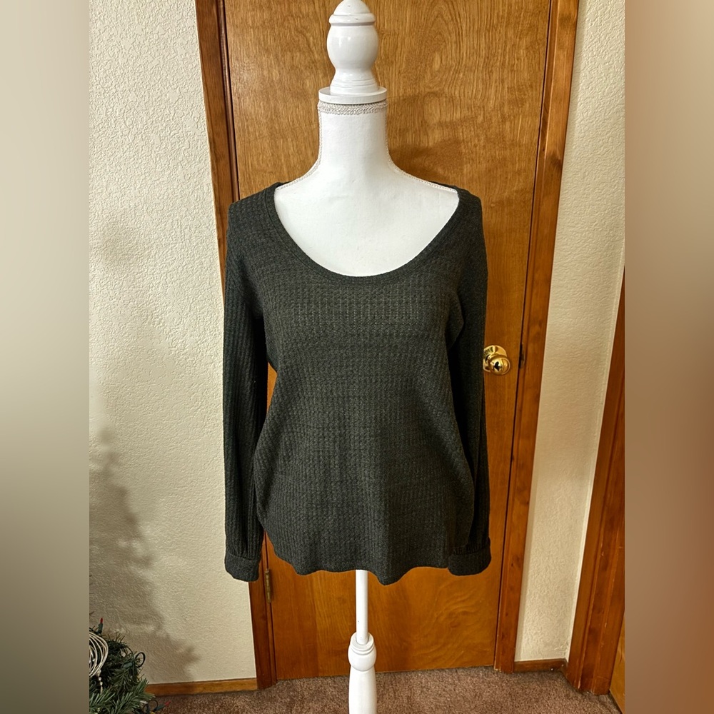 Express Dark Green Knit Top